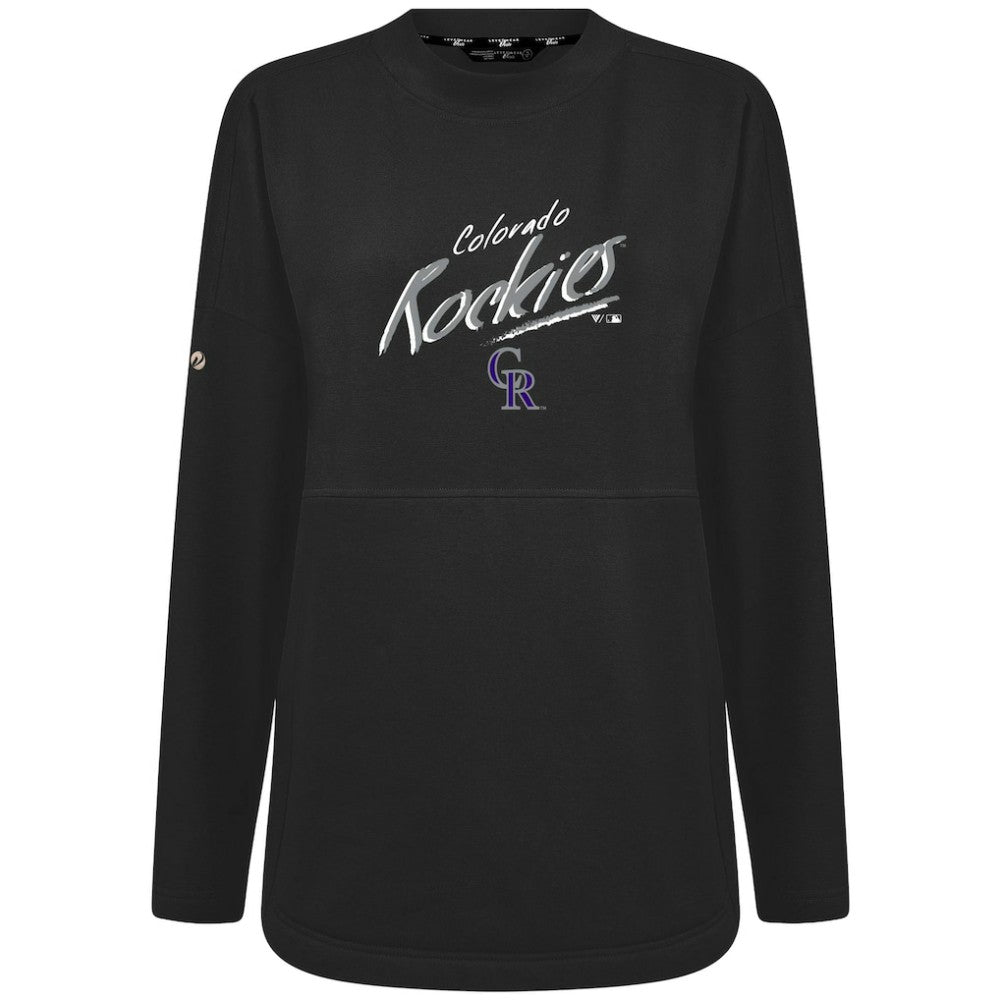 Colorado Rockies Levelwear Women's Oversized Beaudry Sizzle Top - Black Tops