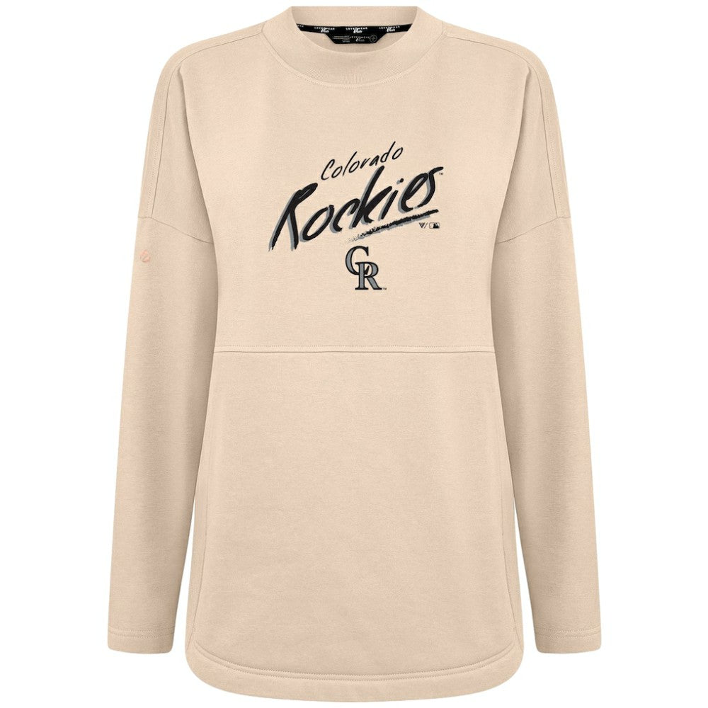 Colorado Rockies Levelwear Women's Oversized Beaudry Sizzle Top - Khaki Tops