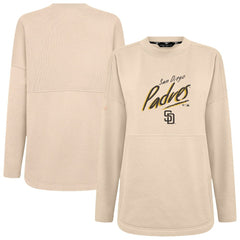 San Diego Padres Levelwear Women's Oversized Beaudry Sizzle Top - Khaki Tops