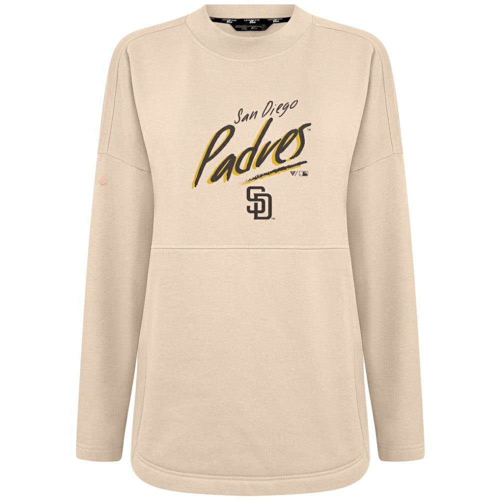 San Diego Padres Levelwear Women's Oversized Beaudry Sizzle Top - Khaki Tops