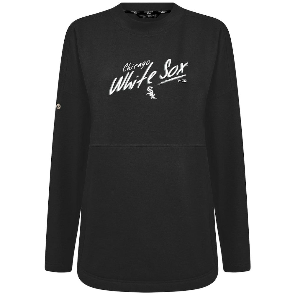 Chicago White Sox Levelwear Women's Oversized Beaudry Sizzle Top - Black Tops