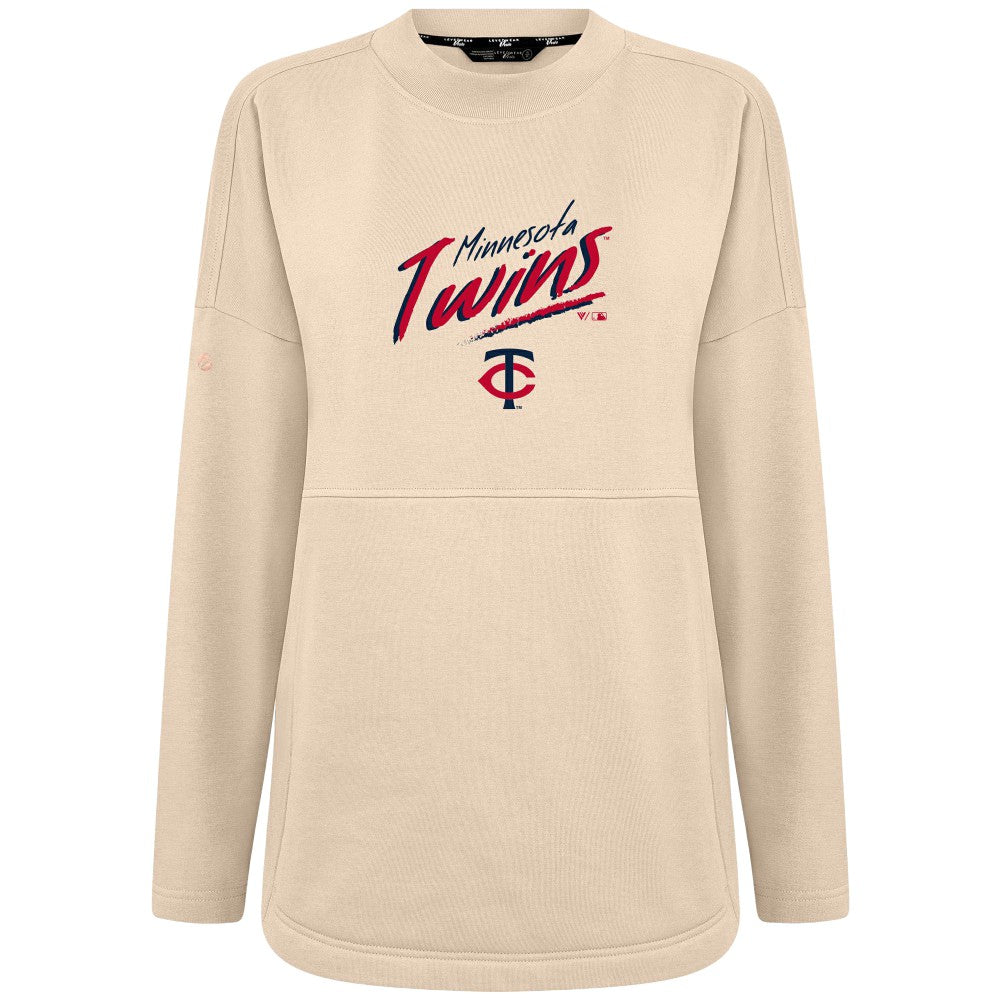 Minnesota Twins Levelwear Women's Oversized Beaudry Sizzle Top - Khaki Tops