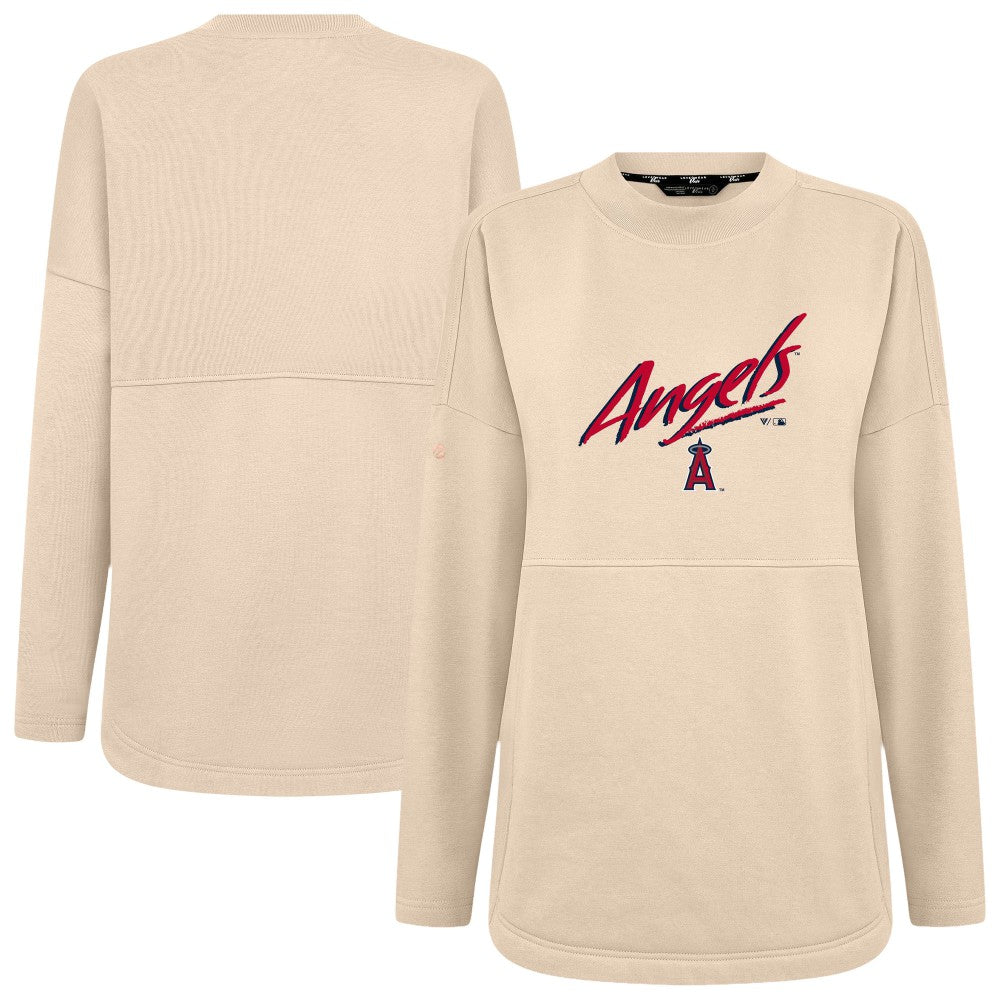 Los Angeles Angels Levelwear Women's Oversized Beaudry Sizzle Top - Khaki Tops