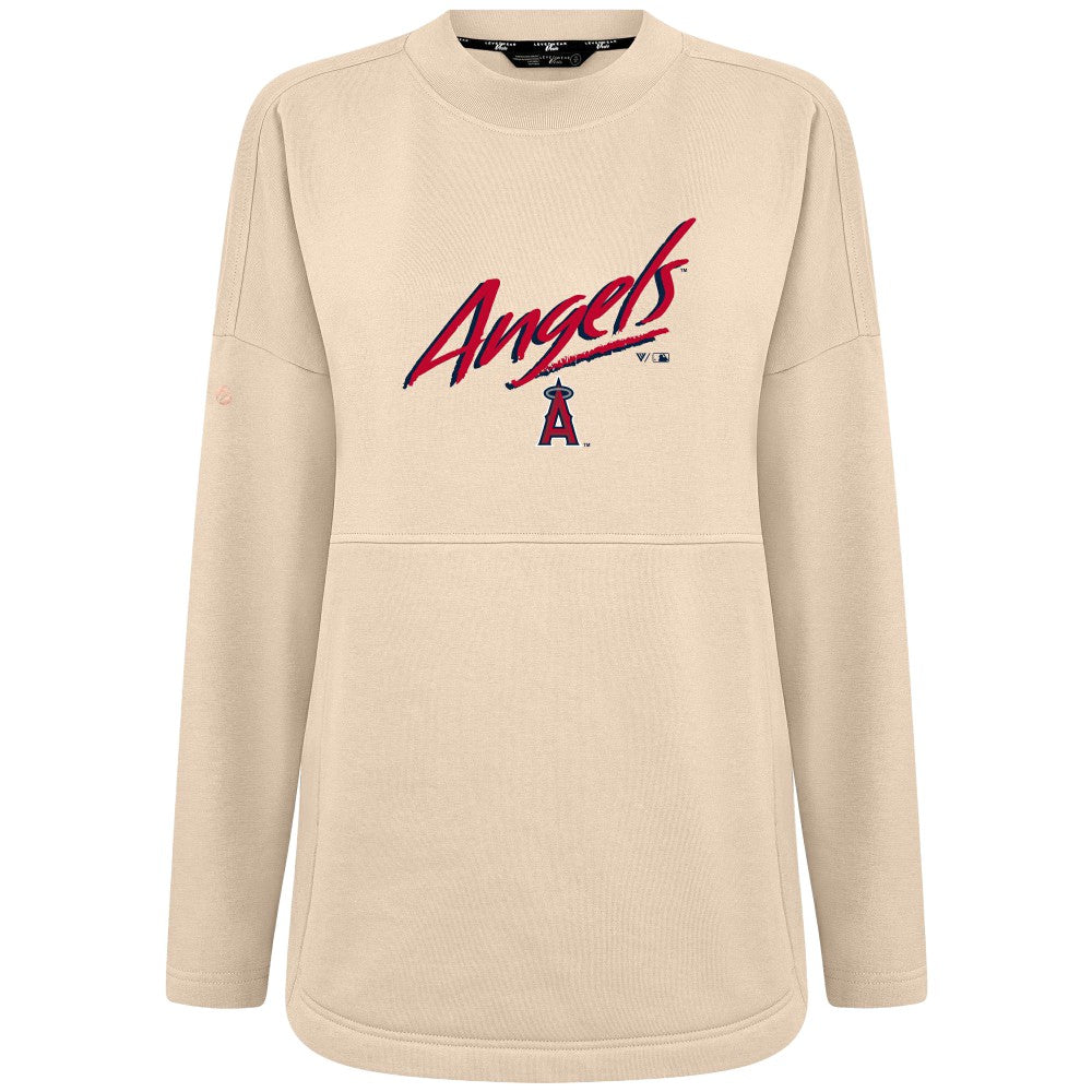 Los Angeles Angels Levelwear Women's Oversized Beaudry Sizzle Top - Khaki Tops