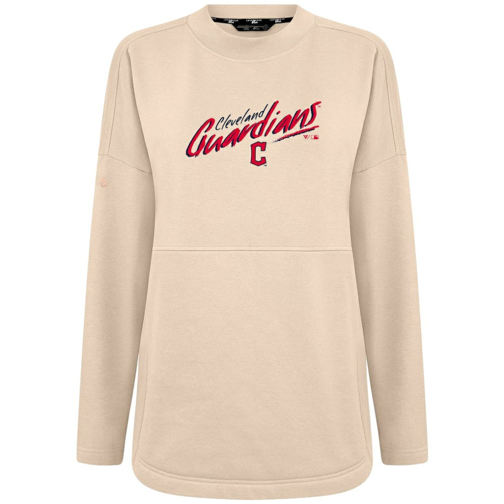 Cleveland Guardians Levelwear Women's Oversized Beaudry Sizzle Top - Khaki Tops