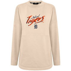 Detroit Tigers Levelwear Women's Oversized Beaudry Sizzle Top - Khaki Tops