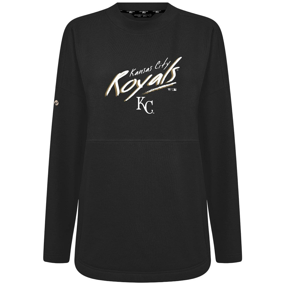 Kansas City Royals Levelwear Women's Oversized Beaudry Sizzle Top - Black Tops