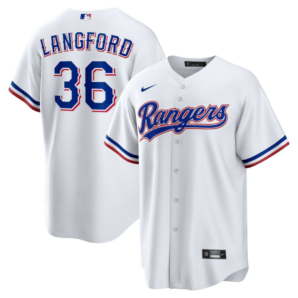 Wyatt Langford Texas Rangers Nike  Youth Home Replica Jersey - White Jerseys