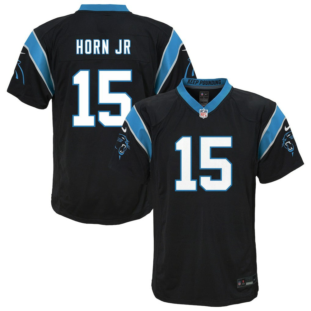 Jimmy Horn Jr. Carolina Panthers Youth Team Game Jersey - Black Jerseys