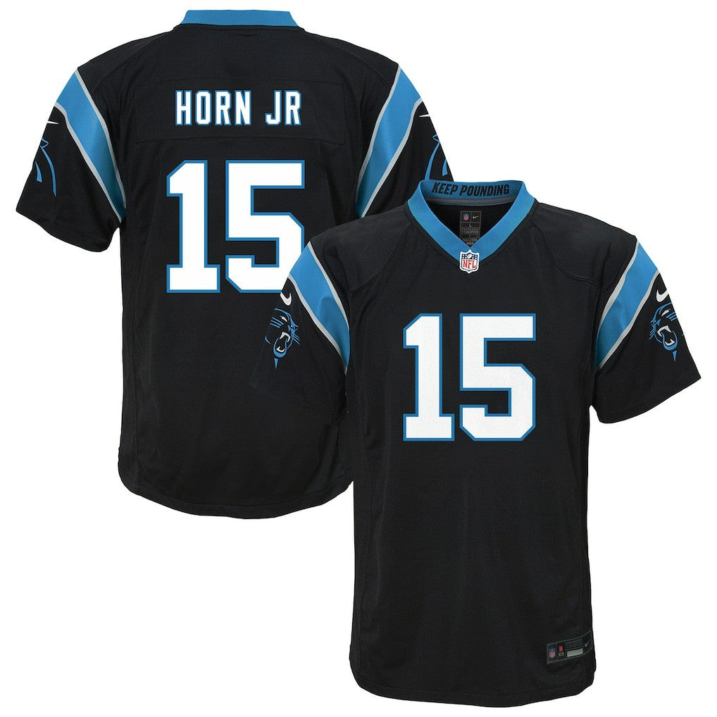 Jimmy Horn Jr. Carolina Panthers Youth Team Game Jersey - Black Jerseys