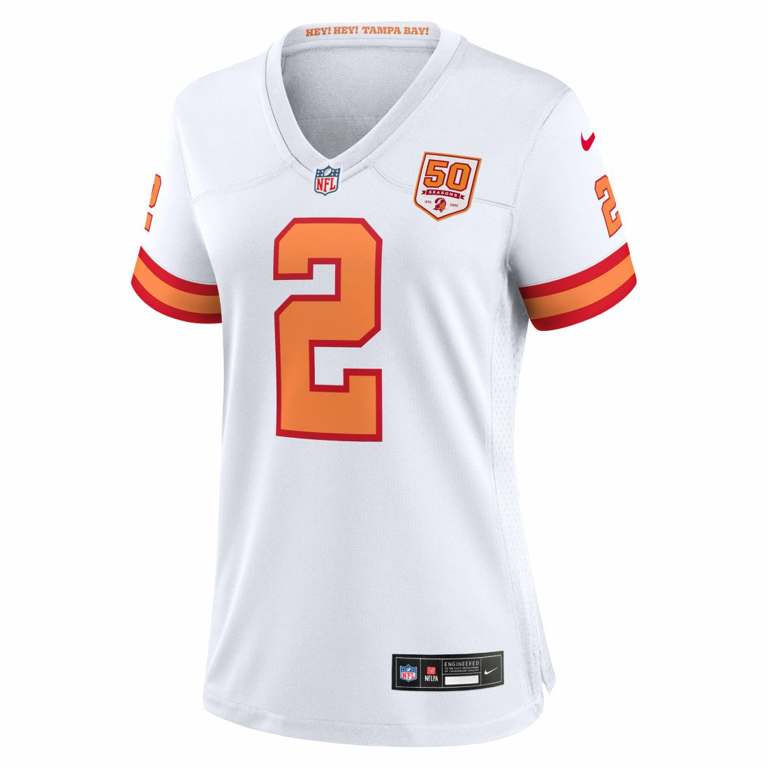 Emeka Egbuka '76 Tampa Bay Buccaneers Women's Alternate 50th Season Game Jersey - White Jerseys