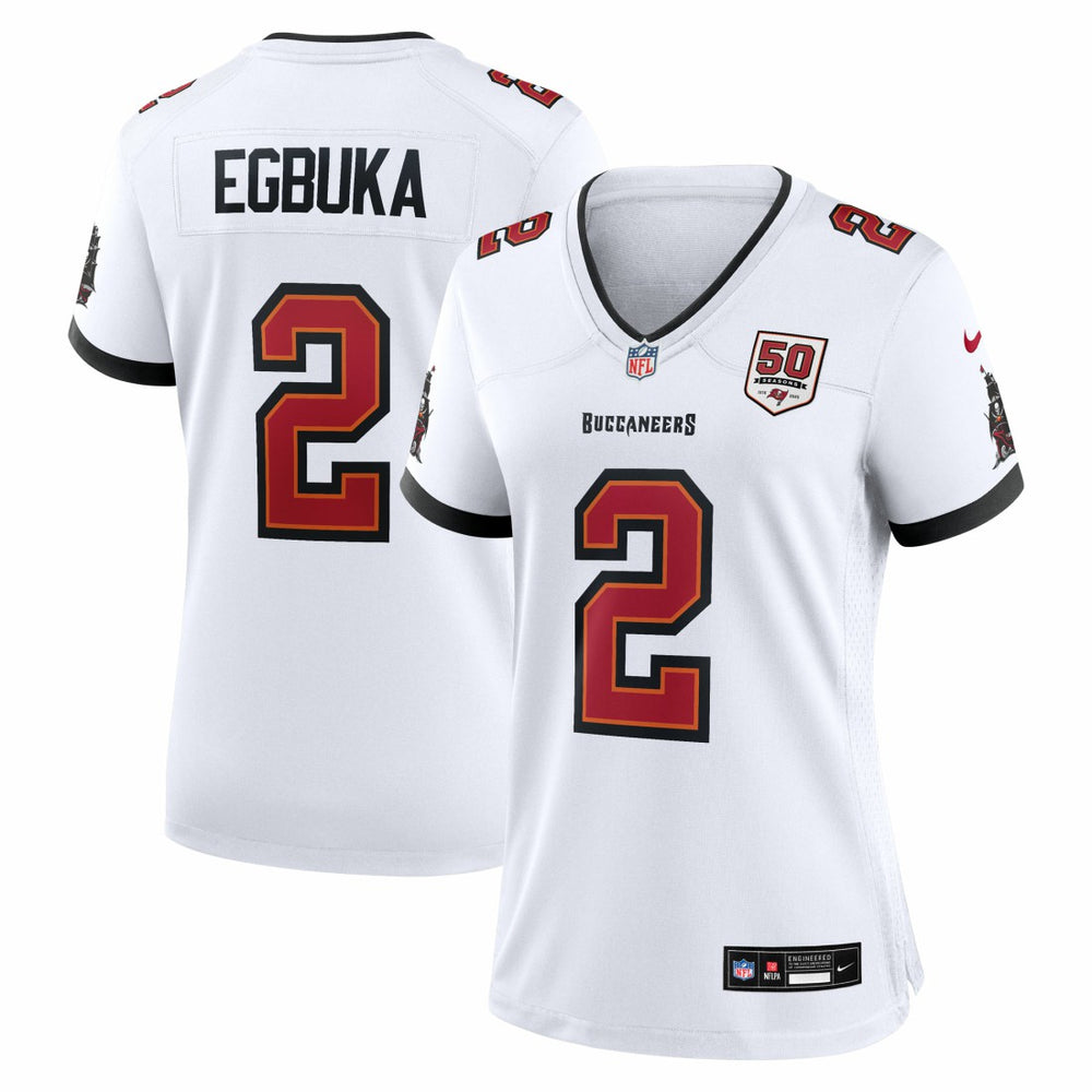 Emeka Egbuka Tampa Bay Buccaneers Women's 50th Season Game Jersey - White Jerseys