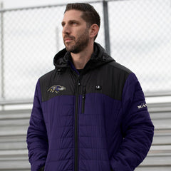 Baltimore Ravens ActionHeat 5V Battery Heated Full-Zip Hoodie Puffer Jacket - Purple Hoodies