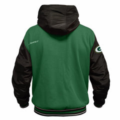 Green Bay Packers ActionHeat 5V Battery Heated Full-Snap Varsity Jacket - Green/Black Jackets