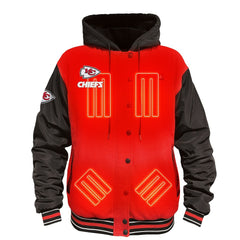 Kansas City Chiefs ActionHeat 5V Battery Heated Full-Snap Varsity Jacket - Red/Black Jackets