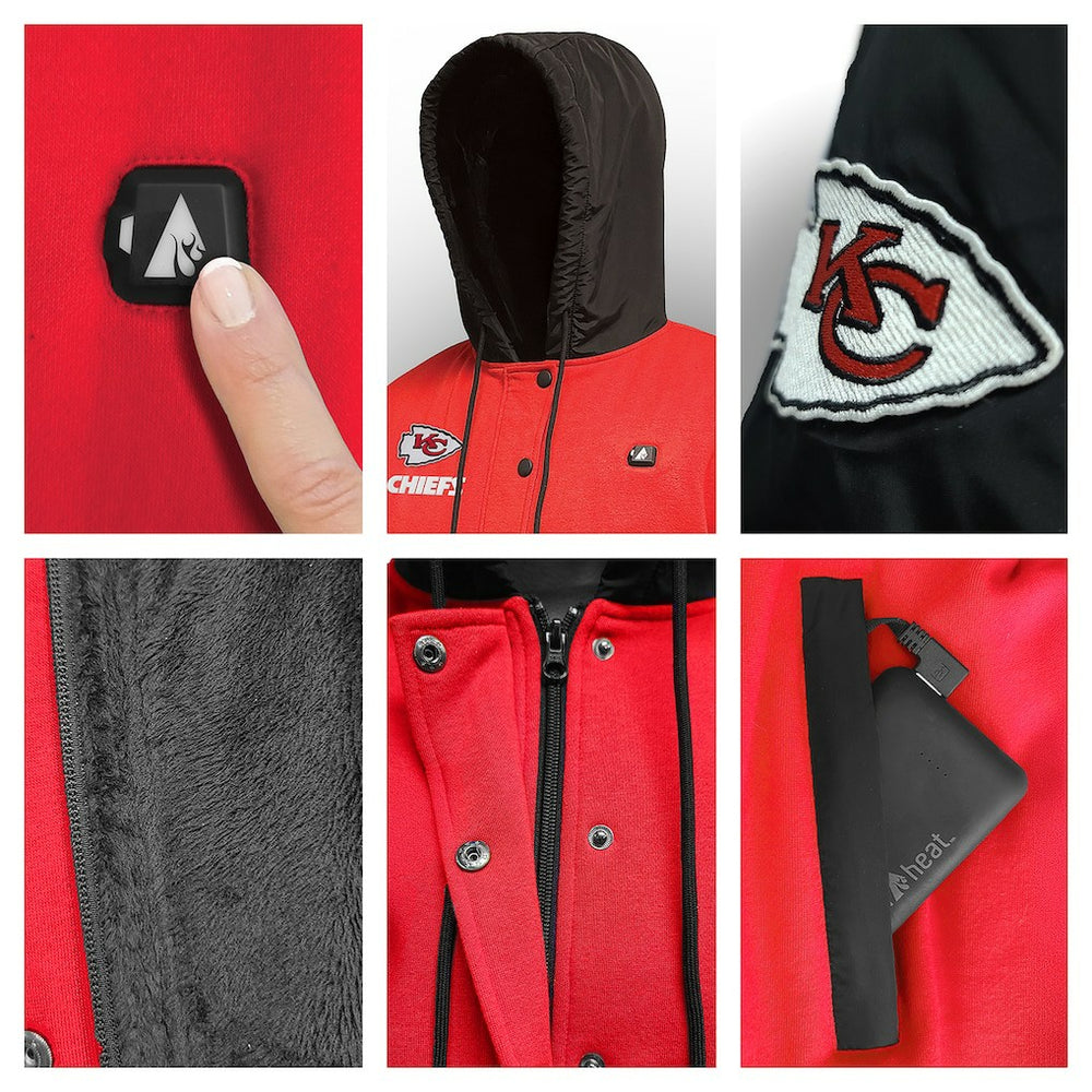 Kansas City Chiefs ActionHeat 5V Battery Heated Full-Snap Varsity Jacket - Red/Black Jackets