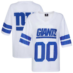 New York Giants Cuce Women's Rhinestone V-Neck Tunic - White
