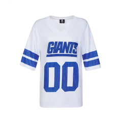 New York Giants Cuce Women's Rhinestone V-Neck Tunic - White
