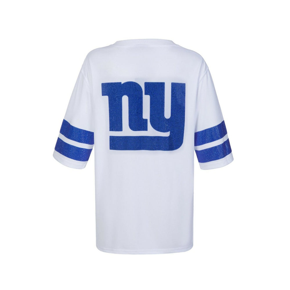 New York Giants Cuce Women's Rhinestone V-Neck Tunic - White