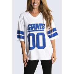 New York Giants Cuce Women's Rhinestone V-Neck Tunic - White