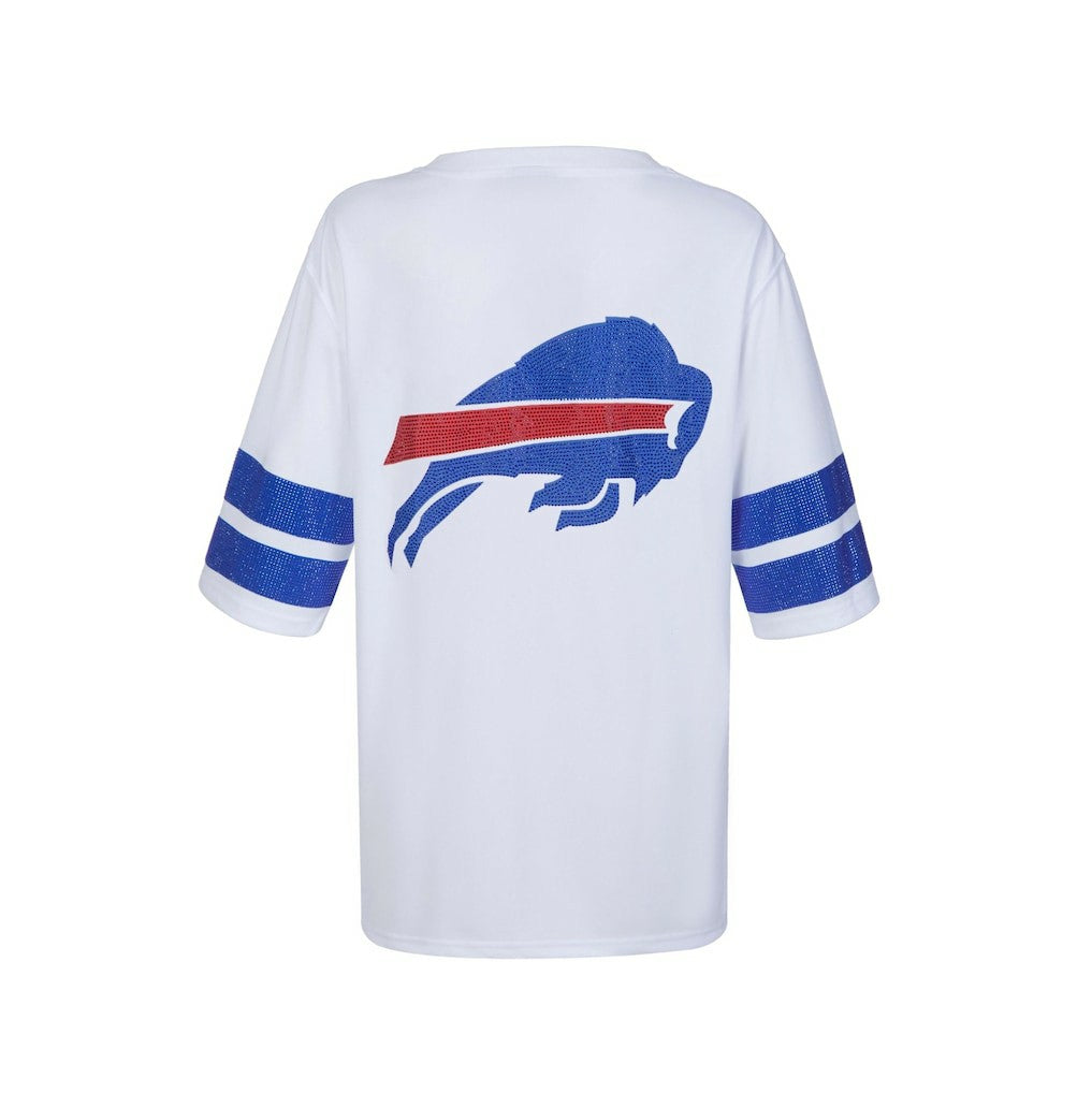 Buffalo Bills Cuce Women's Rhinestone V-Neck Tunic - White