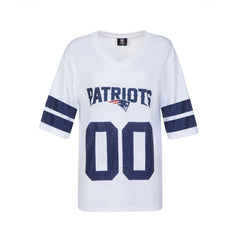 New England Patriots Cuce Women's Rhinestone V-Neck Tunic - White