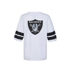 Las Vegas Raiders Cuce Women's Rhinestone V-Neck Tunic - White