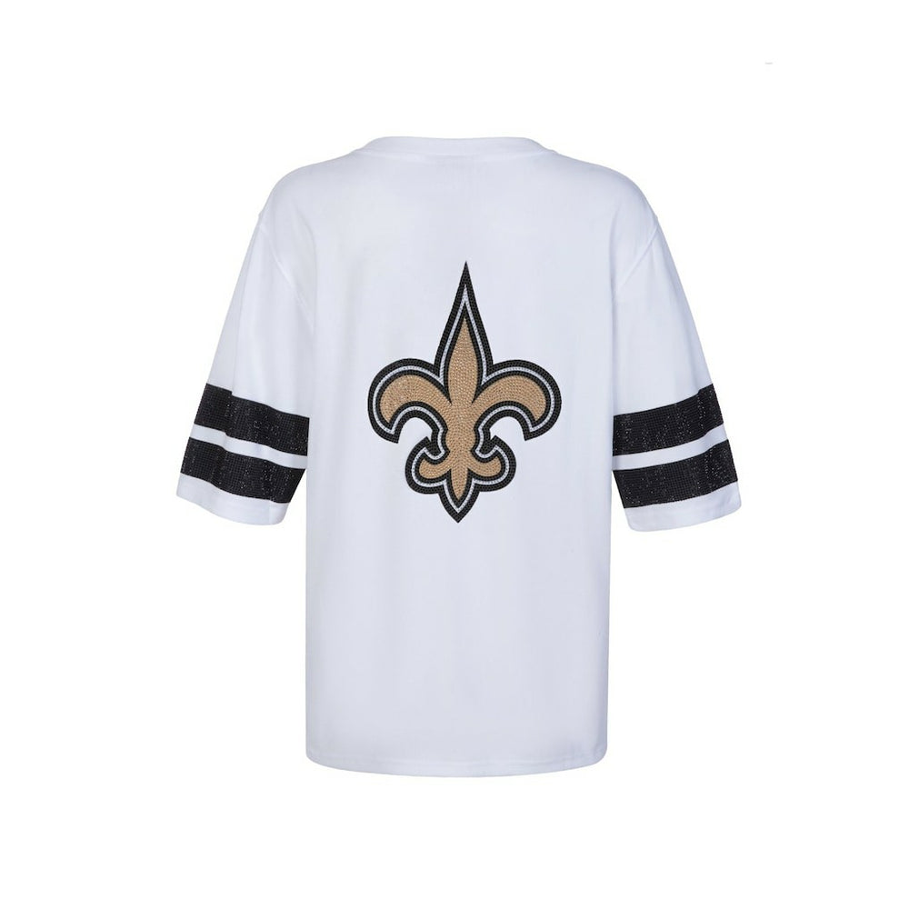 New Orleans Saints Cuce Women's Rhinestone V-Neck Tunic - White