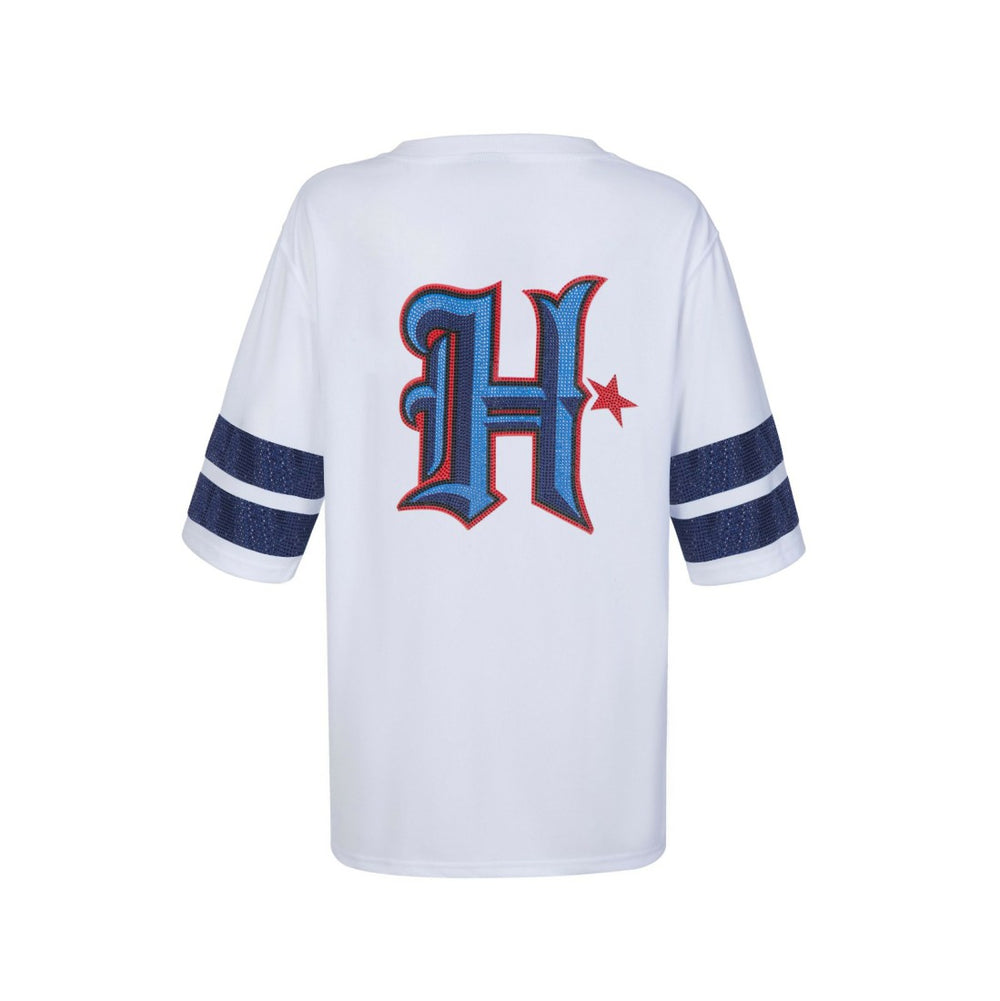 Houston Texans Cuce Women's Rhinestone V-Neck Tunic - White