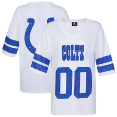 Indianapolis Colts Cuce Women's Rhinestone V-Neck Tunic - White