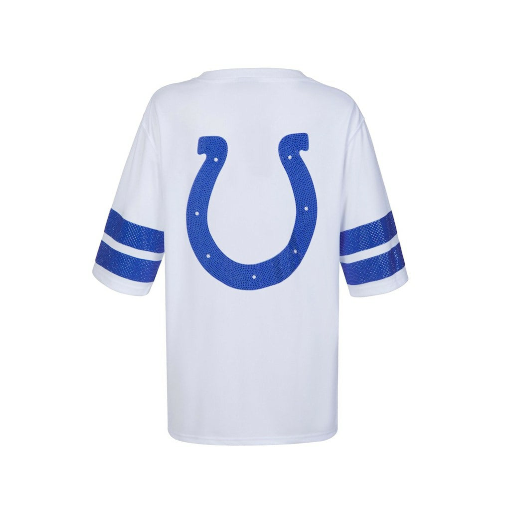 Indianapolis Colts Cuce Women's Rhinestone V-Neck Tunic - White