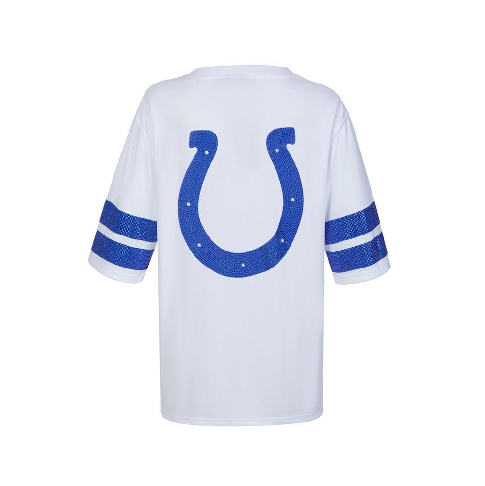 Indianapolis Colts Cuce Women's Rhinestone V-Neck Tunic - White