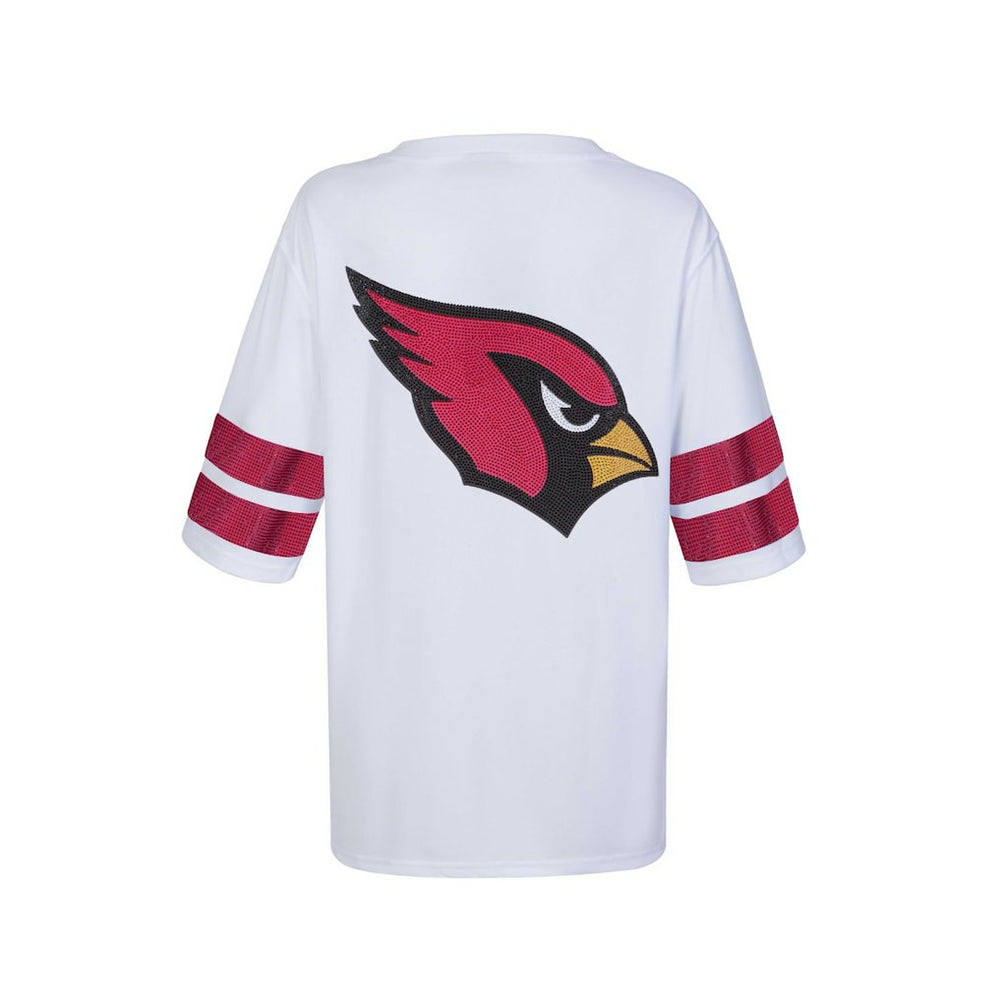 Arizona Cardinals Cuce Women's Rhinestone V-Neck Tunic - White