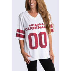 Arizona Cardinals Cuce Women's Rhinestone V-Neck Tunic - White