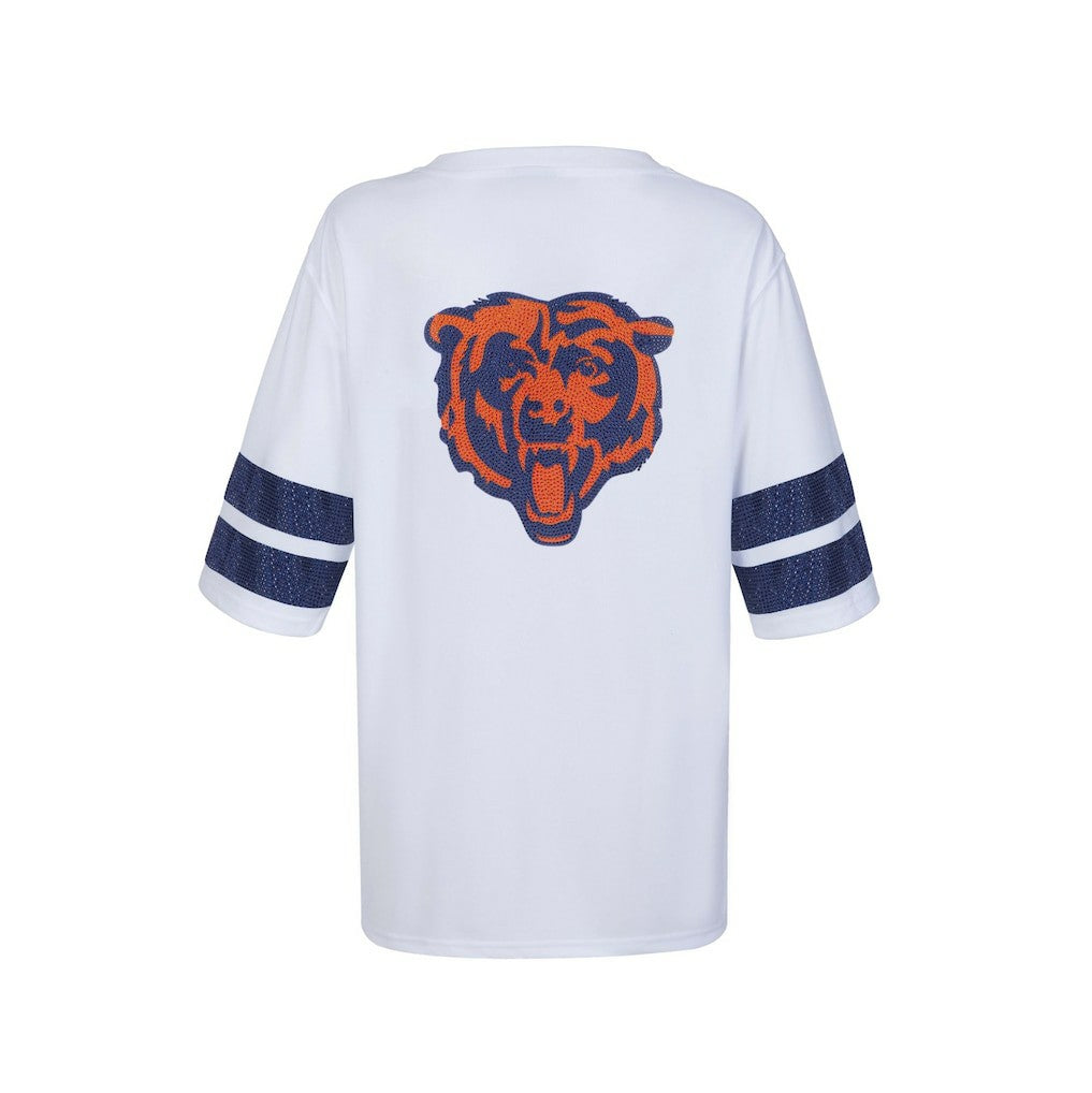 Chicago Bears Cuce Women's Rhinestone V-Neck Tunic - White