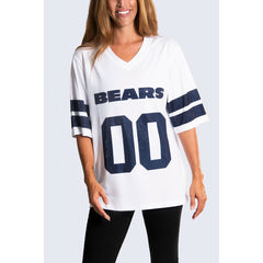 Chicago Bears Cuce Women's Rhinestone V-Neck Tunic - White