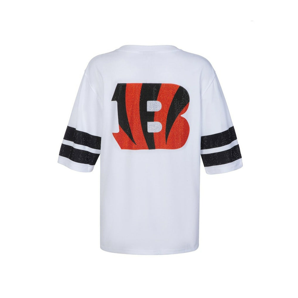 Cincinnati Bengals Cuce Women's Rhinestone V-Neck Tunic - White