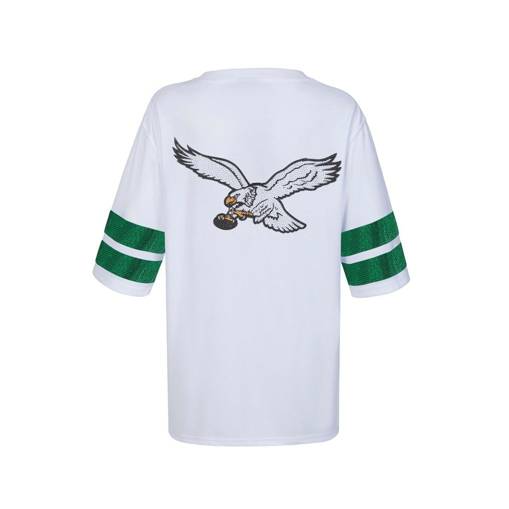 Philadelphia Eagles Cuce Women's Rhinestone V-Neck Tunic - White