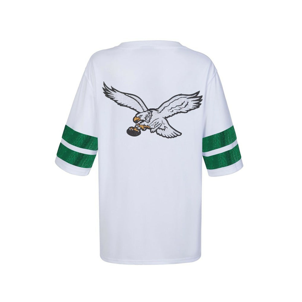 Philadelphia Eagles Cuce Women's Rhinestone V-Neck Tunic - White