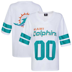 Miami Dolphins Cuce Women's Rhinestone V-Neck Tunic - White
