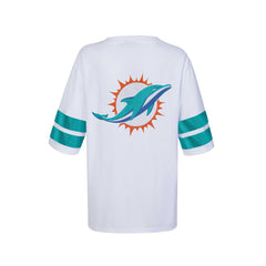 Miami Dolphins Cuce Women's Rhinestone V-Neck Tunic - White