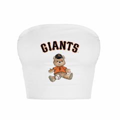 San Francisco Giants Tiny Turnip Women's Teddy Bear Crop Tube Top - White Tops
