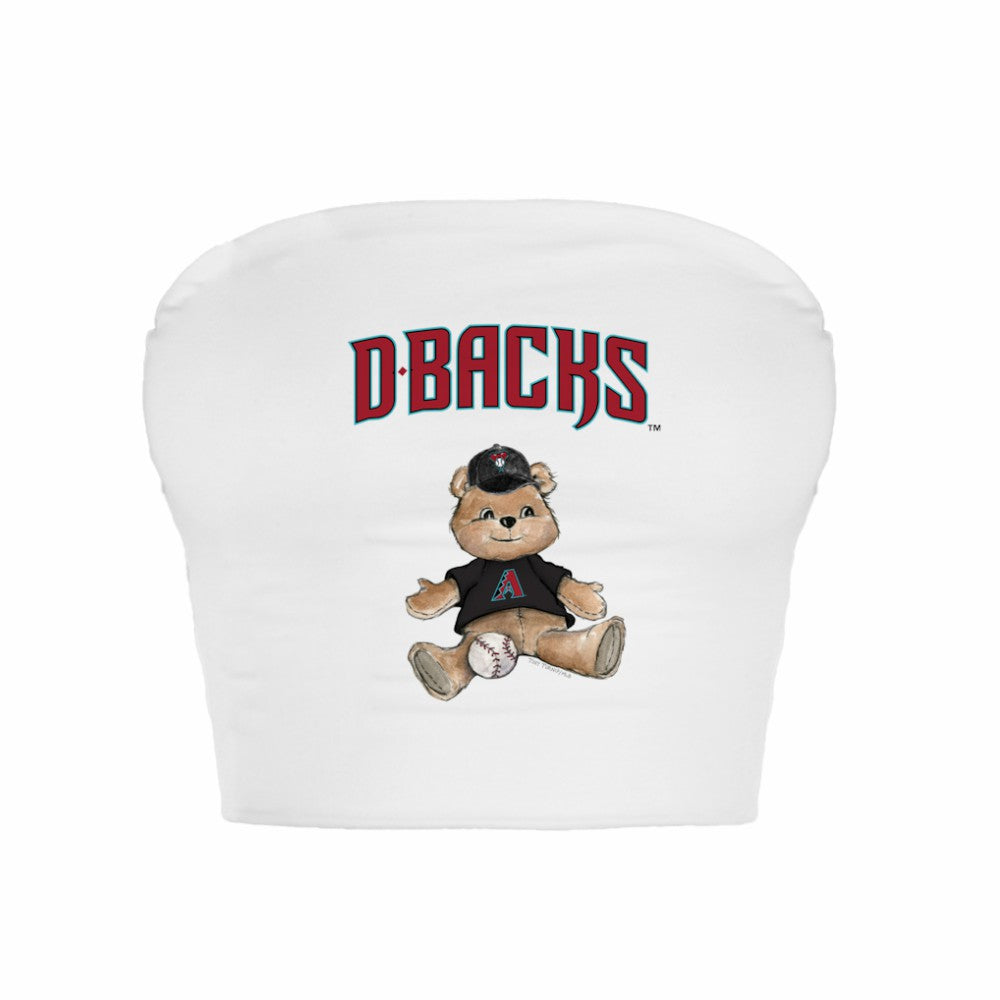 Arizona Diamondbacks Tiny Turnip Women's Teddy Bear Crop Tube Top - White Tops