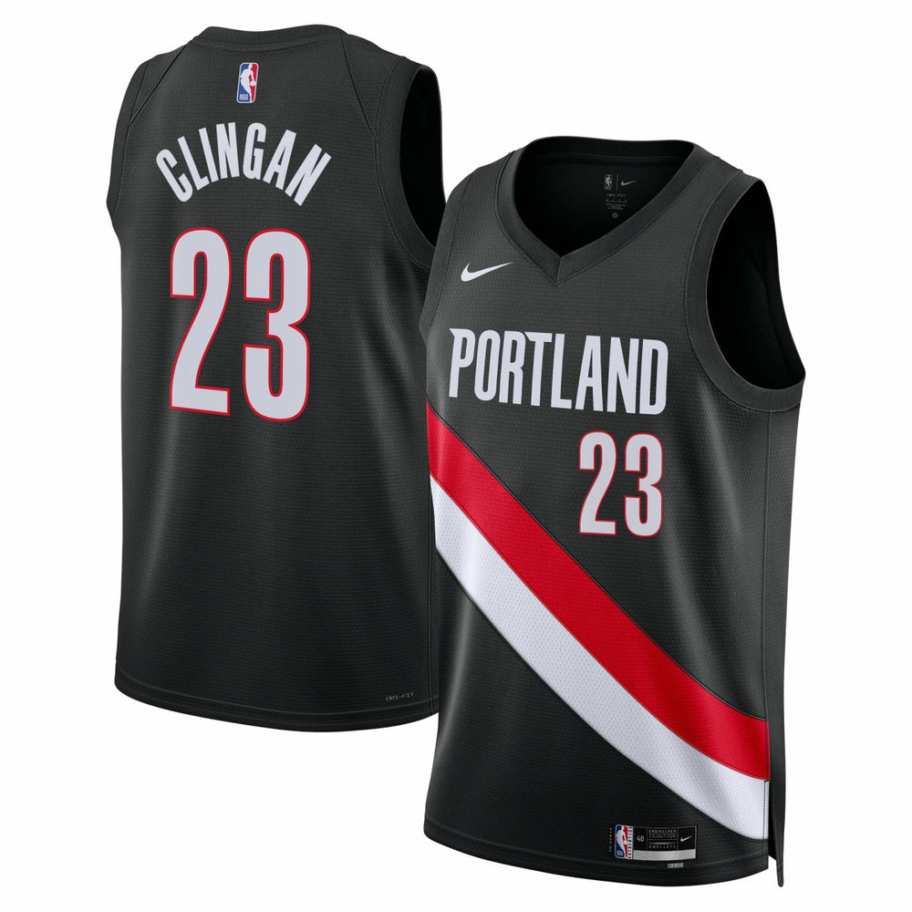 Donovan Clingan Portland Trail Blazers Unisex Swingman Jersey Icon Edition Black - Nike