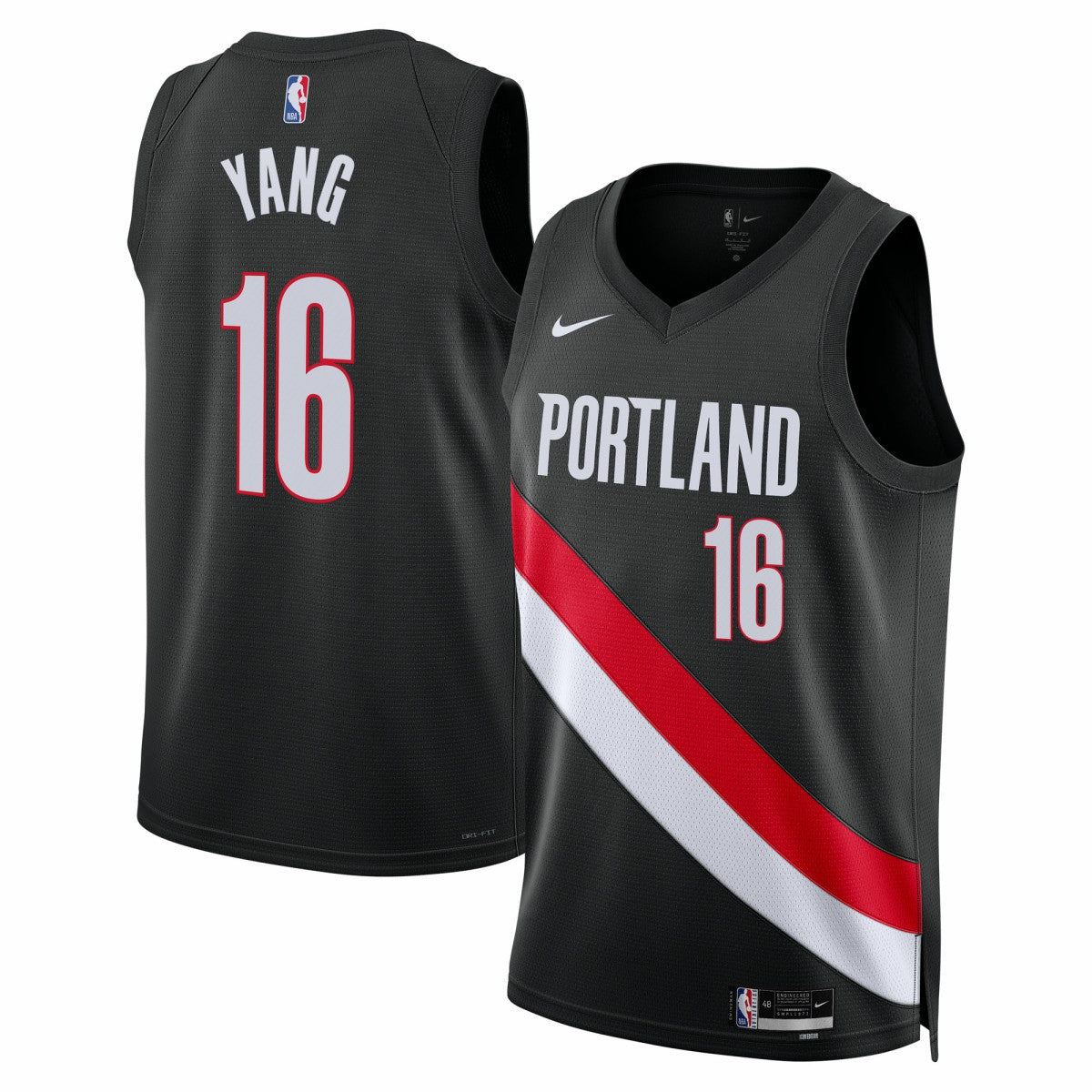 Yang Hansen Portland Trail Blazers Unisex Swingman Jersey Icon Edition Black - Nike
