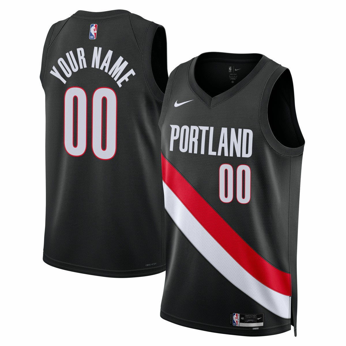 Portland Trail Blazers Unisex Swingman Custom Jersey Icon Edition Black - Nike