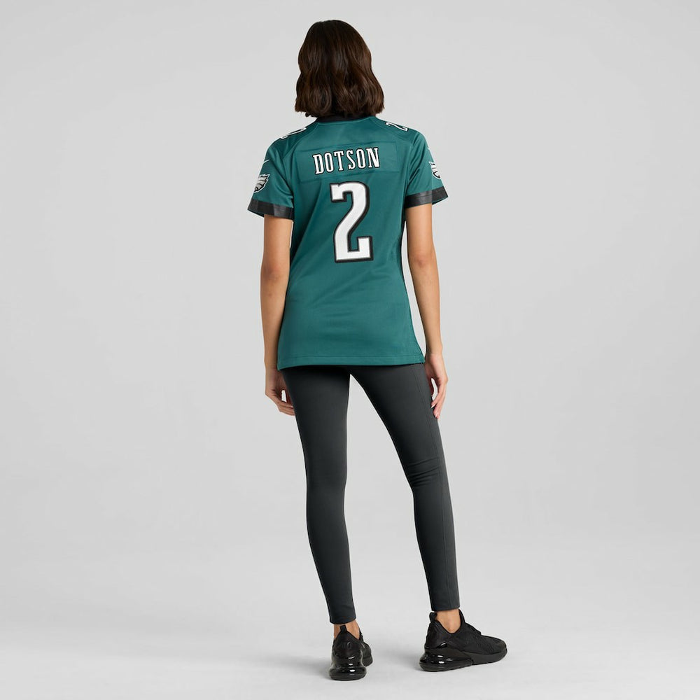 Jahan Dotson Philadelphia Eagles Women's Team Game Jersey - Midnight Green Jerseys