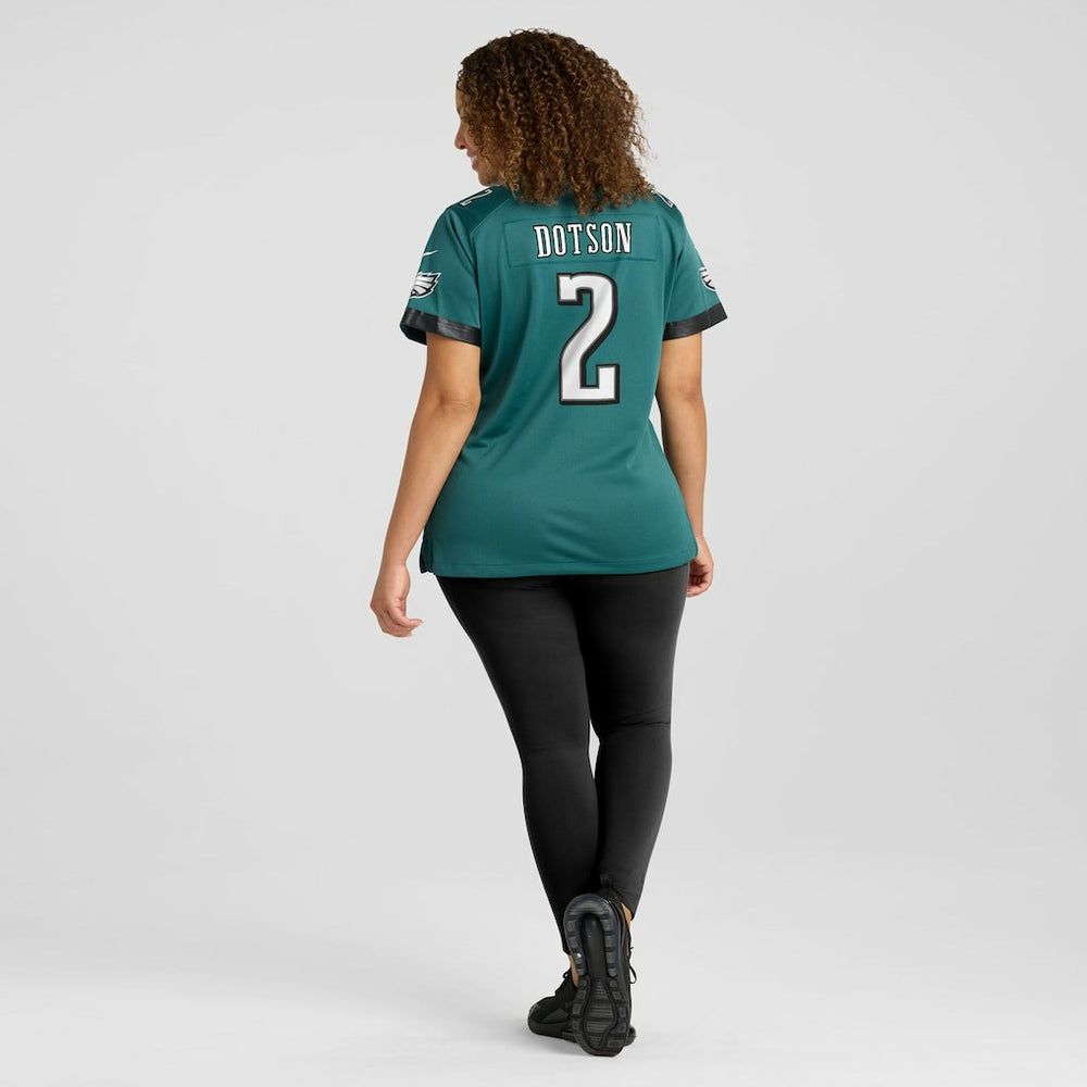 Jahan Dotson Philadelphia Eagles Women's Team Game Jersey - Midnight Green Jerseys