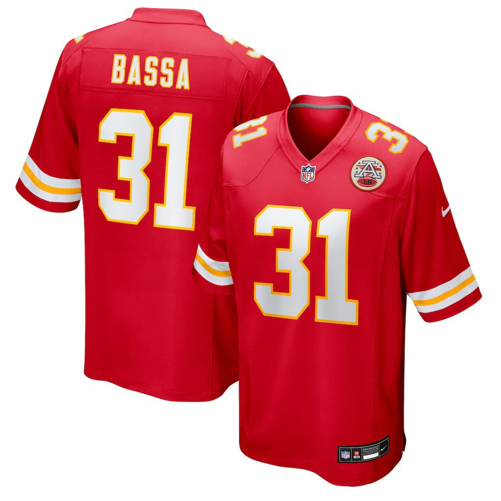 Jeffrey Bassa Kansas City Chiefs Team Game Jersey - Red Jerseys
