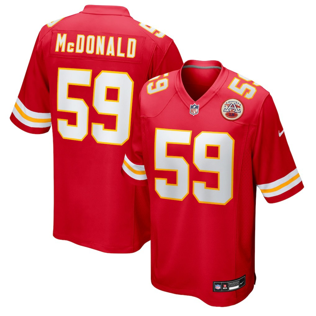 Cooper McDonald Kansas City Chiefs Team Game Jersey - Red Jerseys
